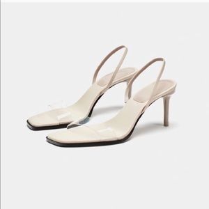 Zara vinyl slingbacks